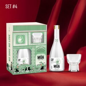 "Pure Rice" Gift Set, Honoring Vietnam's Finest Rice, Gift Box With Sake And Elegant Haiku Glass, Corporate Gift, Elegant Gift