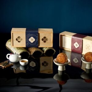 "Three Melodies" Mid-Autumn Gift Box, Bundled Moonlit Night Harmony, Moon Cake & Tea Gift Set, Wooden Gift Box, Vietnamese Souvenir, Gift For Partner