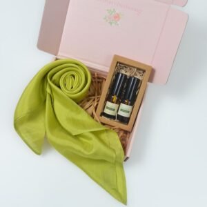 Alternative view of "Fragrant Season" Gift Set, Indulge In A Serene Experience, Gift Box With Silk Scraft And Linen Spray, Natural Ingredients, Thoughtful Gift For Her