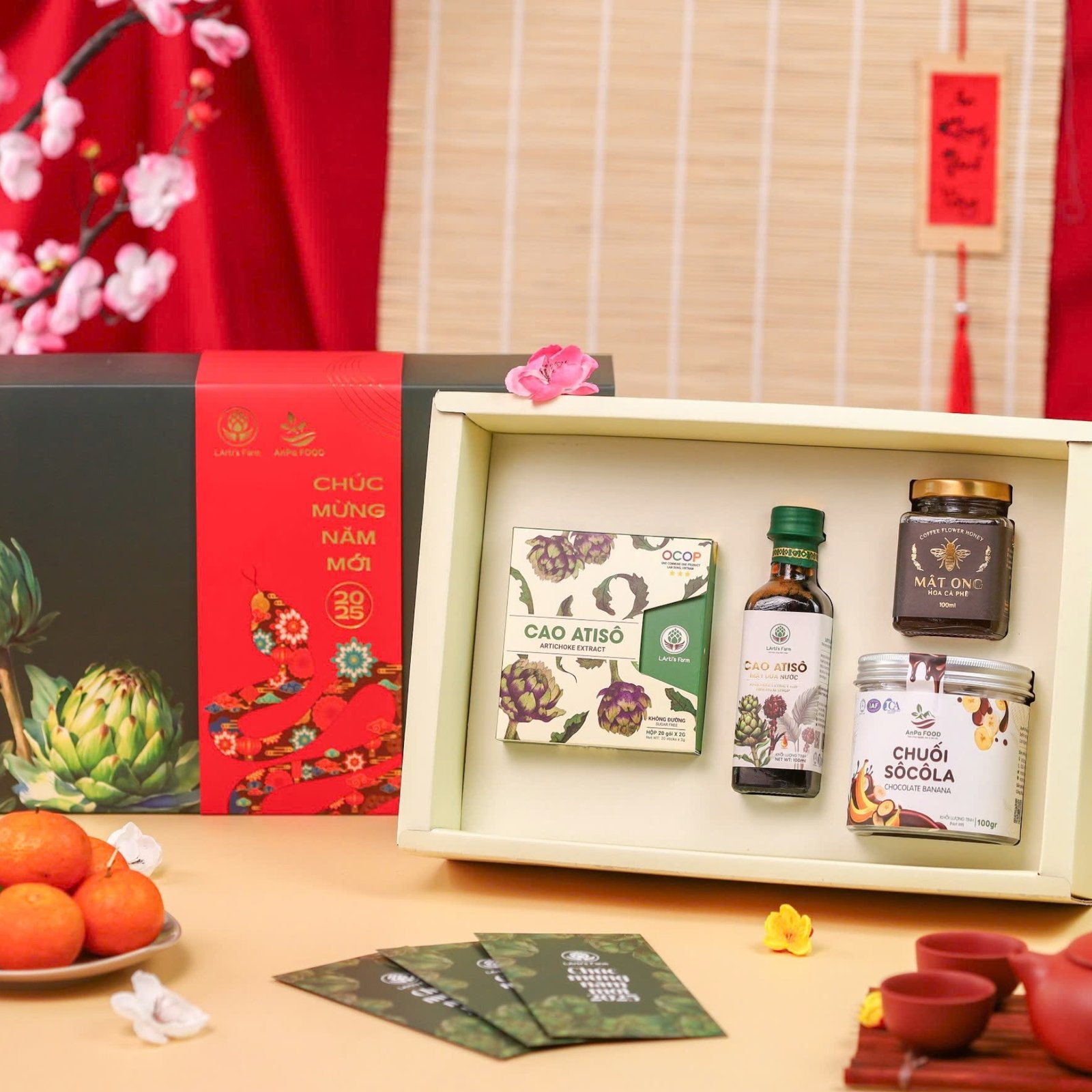 Artichoke Gift Box Combo 8, A Healthy Gift Filled With Love, Gift Set With Dried Fruit, Honey & Artichoke Products, Corporate Gifts - Image 2