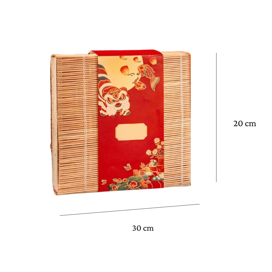 "Moons Of Serenity" Mid-Autumn Gift Box, A Touch Of Peace For Reunion Season, 6 Moon Cake Gift Set, Vietnamese Bamboo Souvenirs, Moon Festival Gift - Image 8