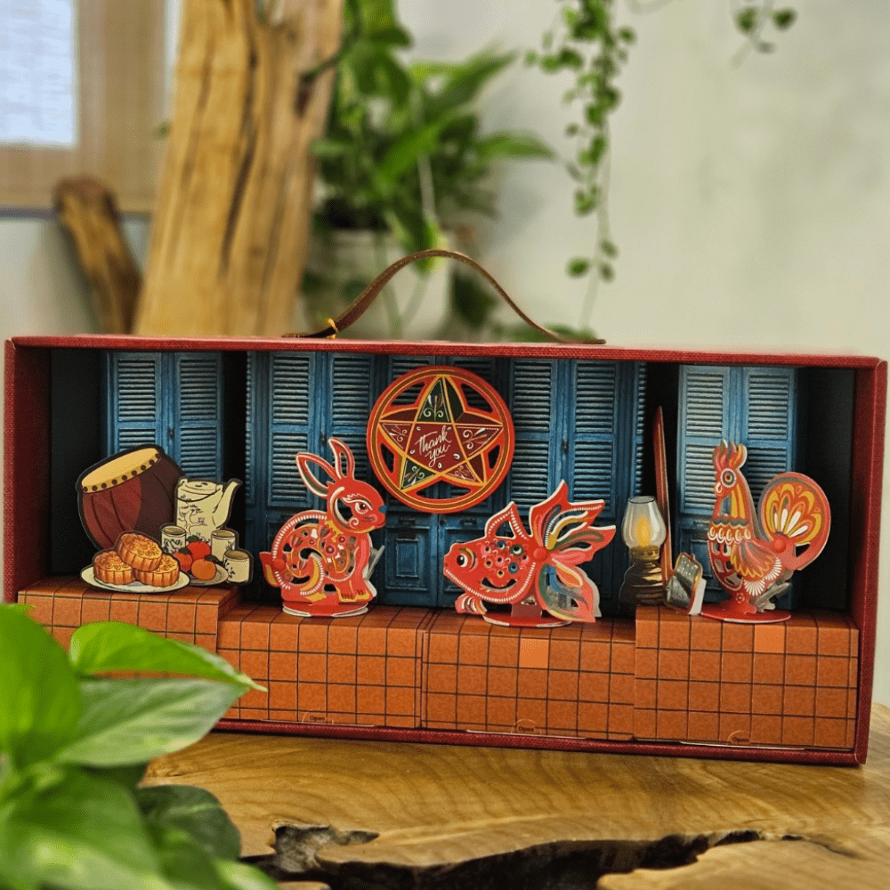 “Mid-Autumn Memories” Mooncake Gift Box, Nostalgic Childhood Glow, Mid-Autumn Gift Box With 4 Moon Cakes, Creative Design, Gift Set For Partners - Image 3