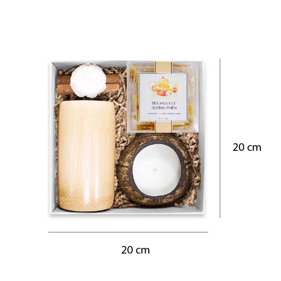 Simplicity Gift Box, Scented Candle, Chrysanthemum Tea, Bamboo Cup, A Heartfelt Gift, Natural Ingredients, Gifts for Women, Eco-Friendly Gifts - Image 4