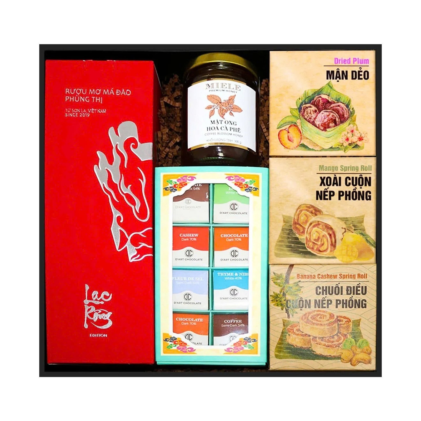 "The Festive Season" Gift Box, Vietnamese Delicacies, Phung Thi Apricot Craft Liqueur, Coffee Blossom Honey, Chocolate And Fruit, Luxurious Gift Set, Corporate Gift - Image 3