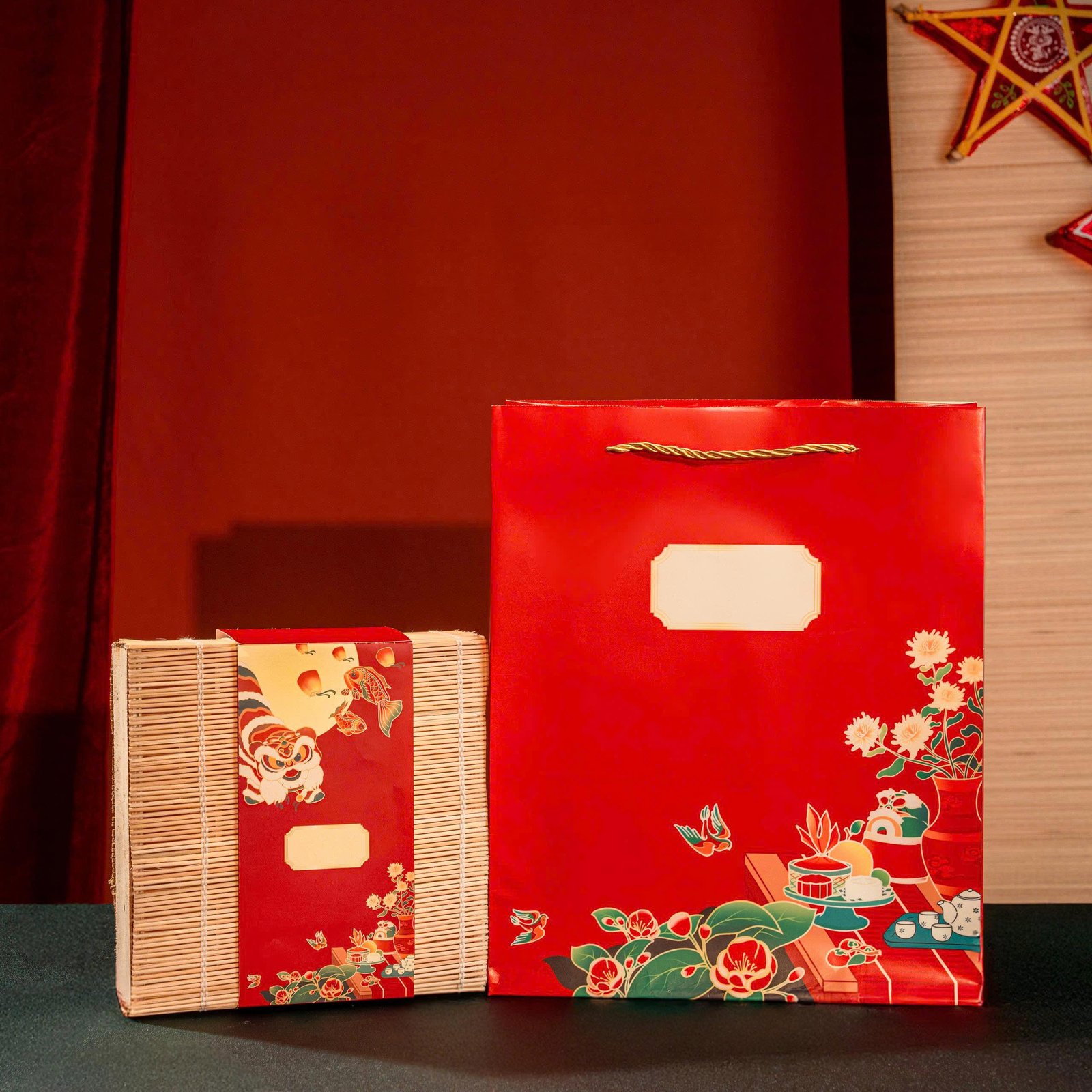 "Moons Of Serenity" Mid-Autumn Gift Box, A Touch Of Peace For Reunion Season, 6 Moon Cake Gift Set, Vietnamese Bamboo Souvenirs, Moon Festival Gift - Image 3